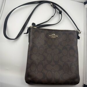 Coach Signature Dark Brown Crossbody Bag